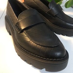 SOLD. NEW, UNUSED, chunky black loafers.